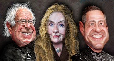 Karikatur der amerikanischen Demokraten im Stil von "Game of Thrones"