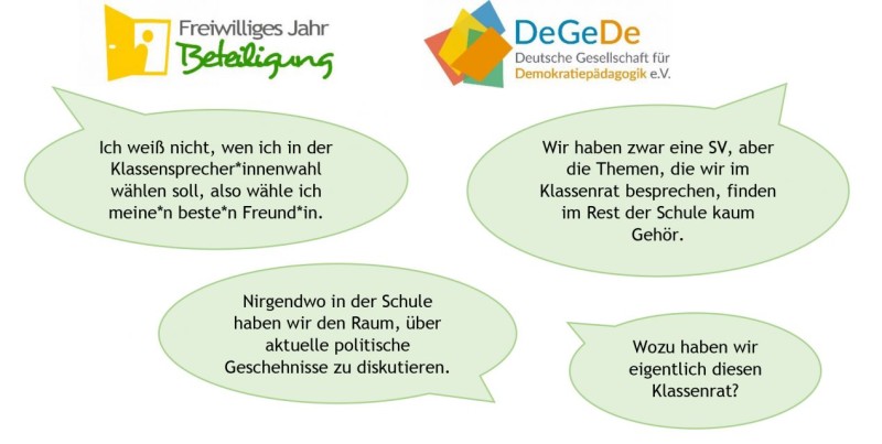 Kooperationsprojektes „Demokratie braucht Multiplikatorinnen“ des Freiwillige Jahr Beteiligung (FJB)mit der Deutschen Gesellschaft für Demokratiepädagogik